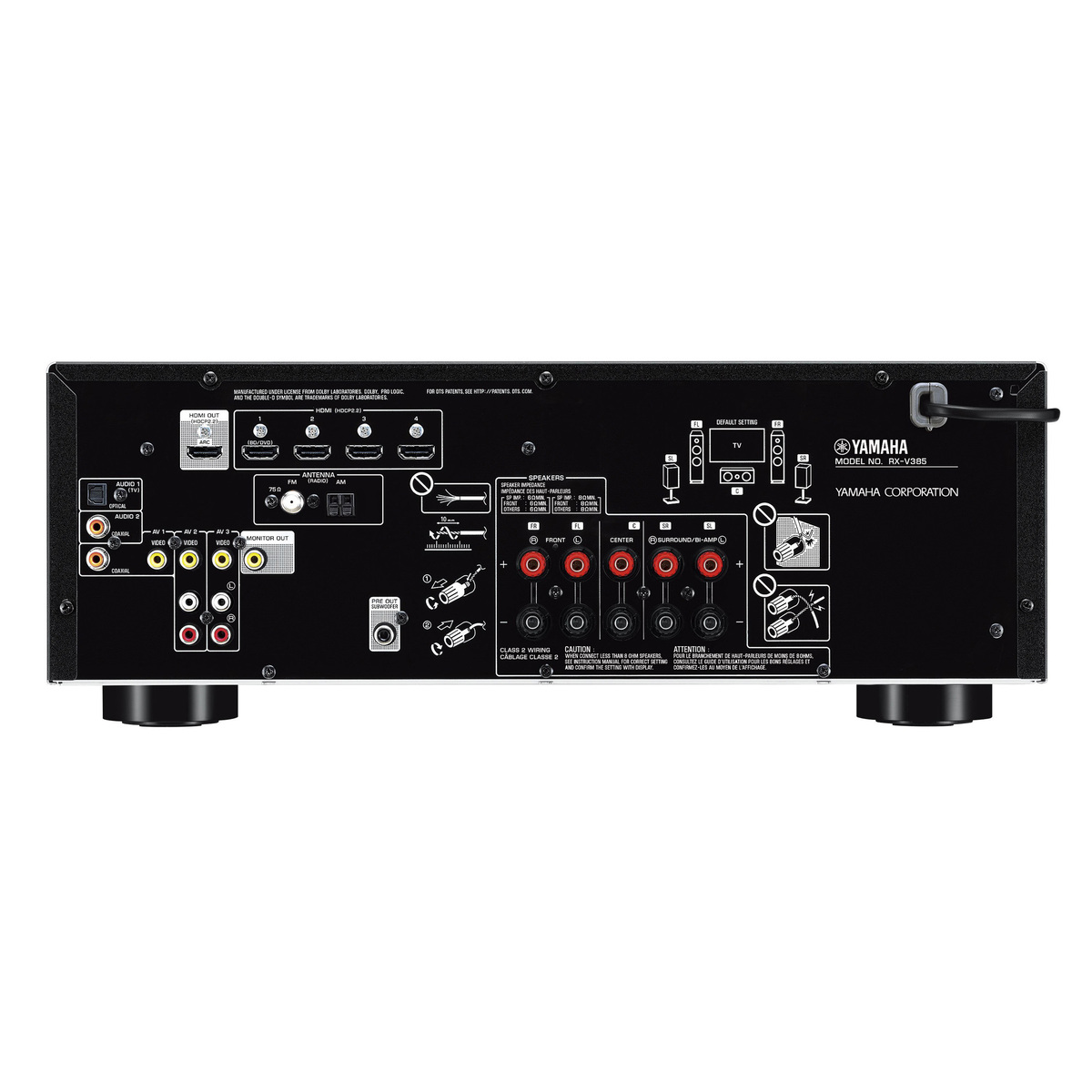 Yamaha 5.1-Channel 4K AV Receiver RX-V385 + Mission M-Cube+SE 5.1 surround sound system