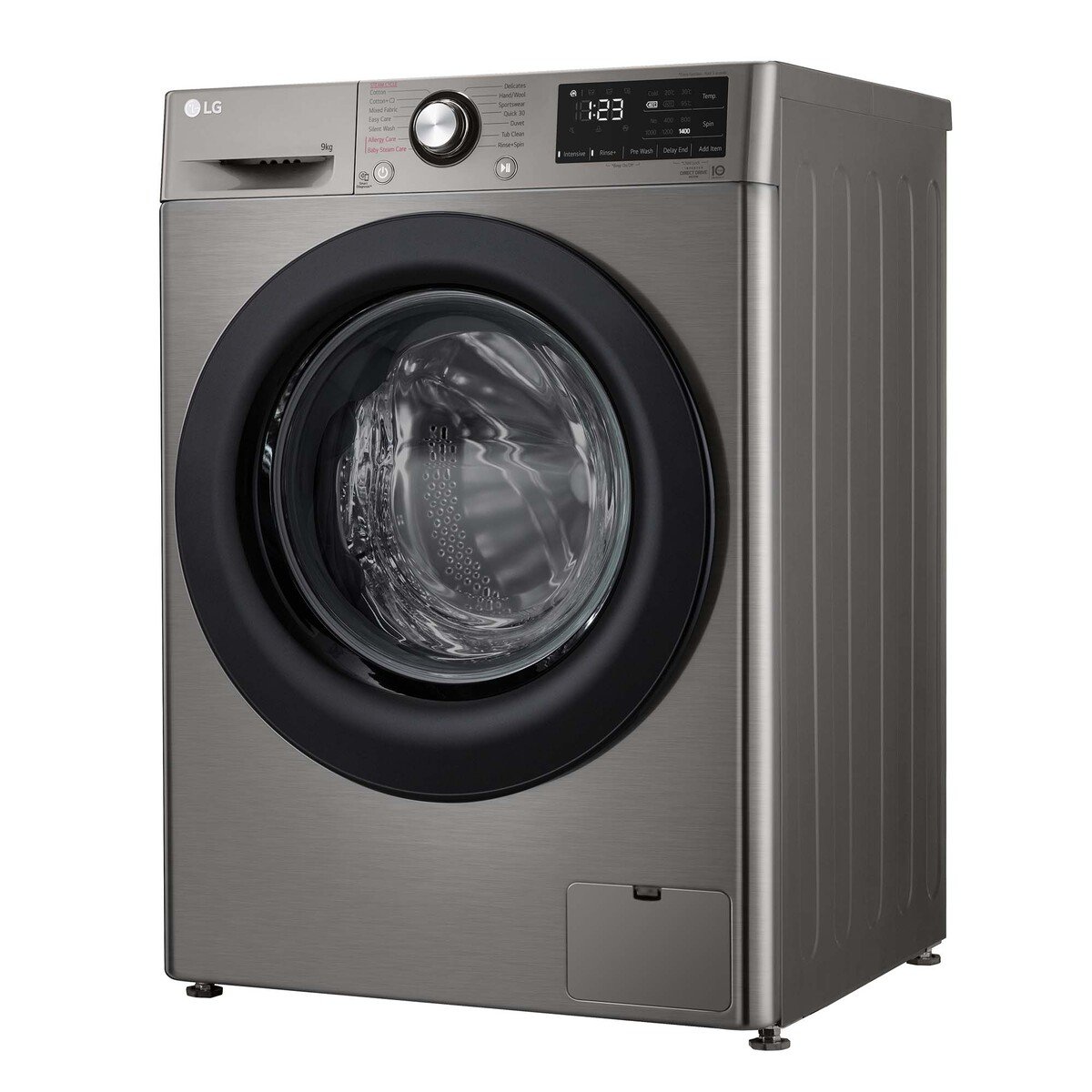 LG  Washing Machine Front Load  9KG, 1400 RPM, Platinum Silver, F4R3VYL6P