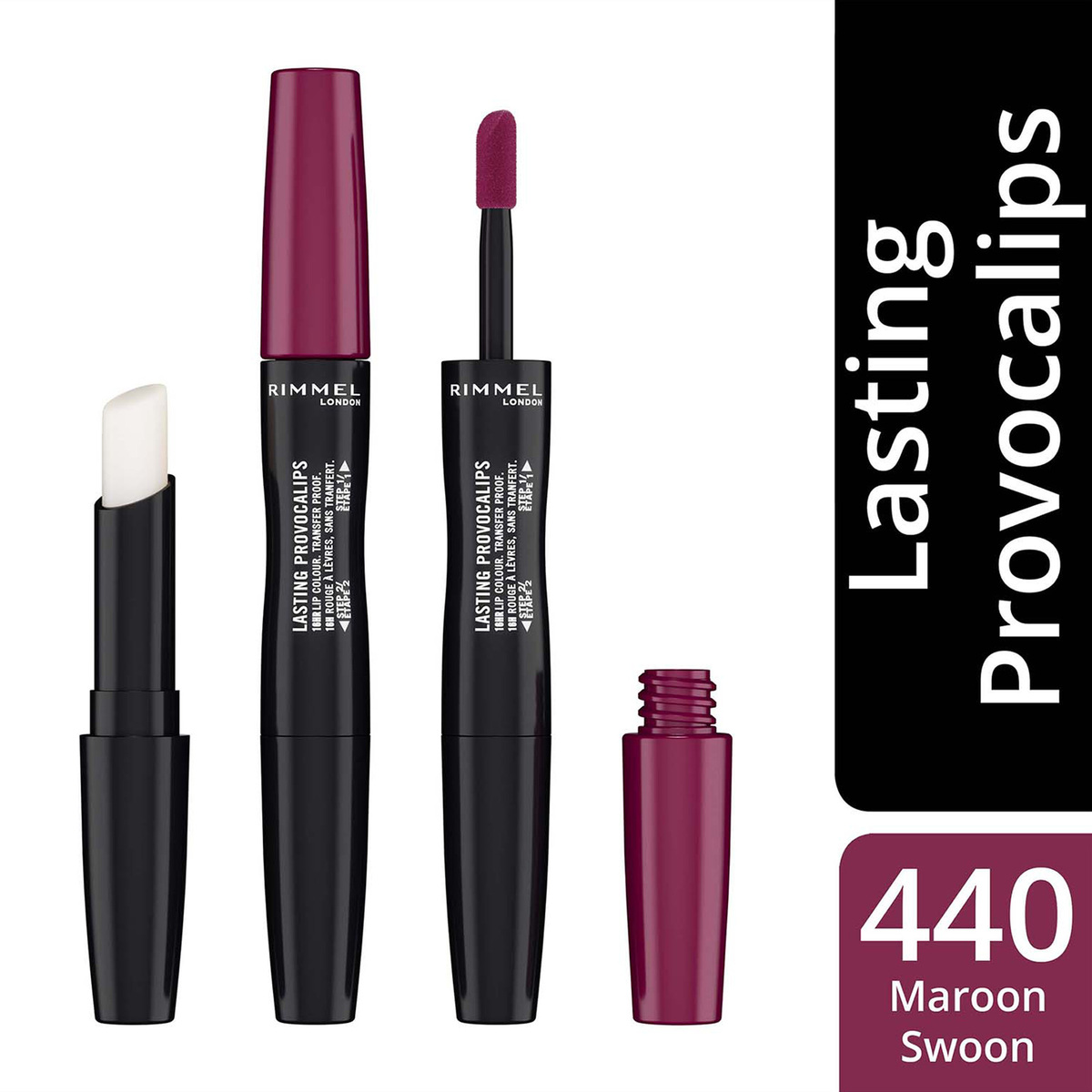 Rimmel London Lasting Provocalips Liquid Lipstick, 440 Maroon Swoon, 2.2 ml