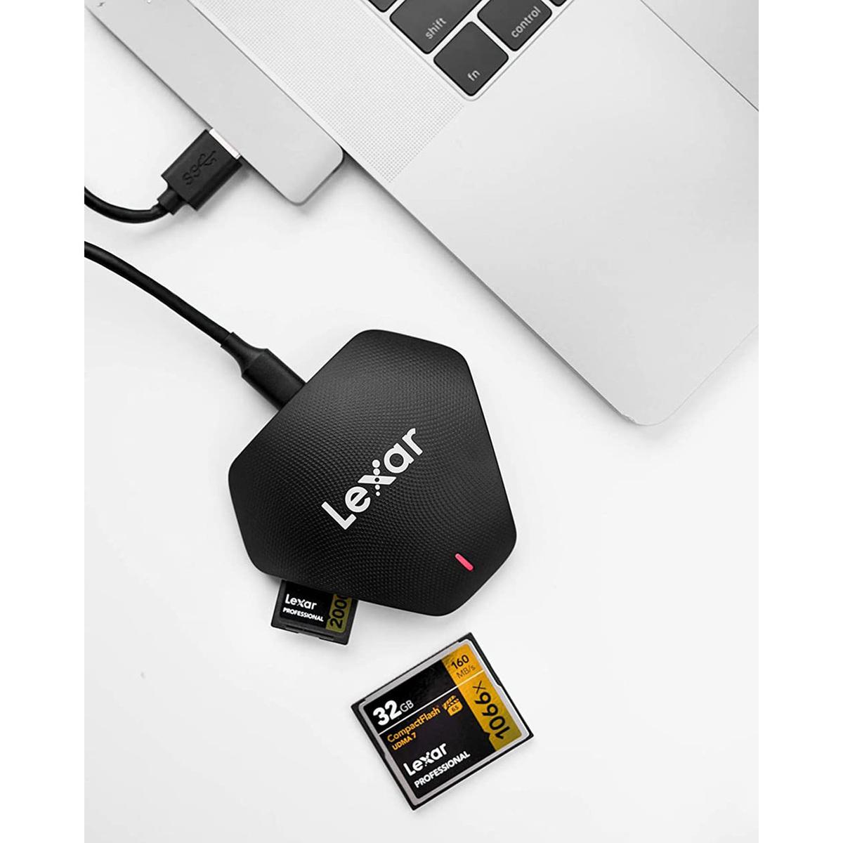 Lexar Professional Multi-Card 3-in-1 USB 3.1 Reader, Black, LRW500URB