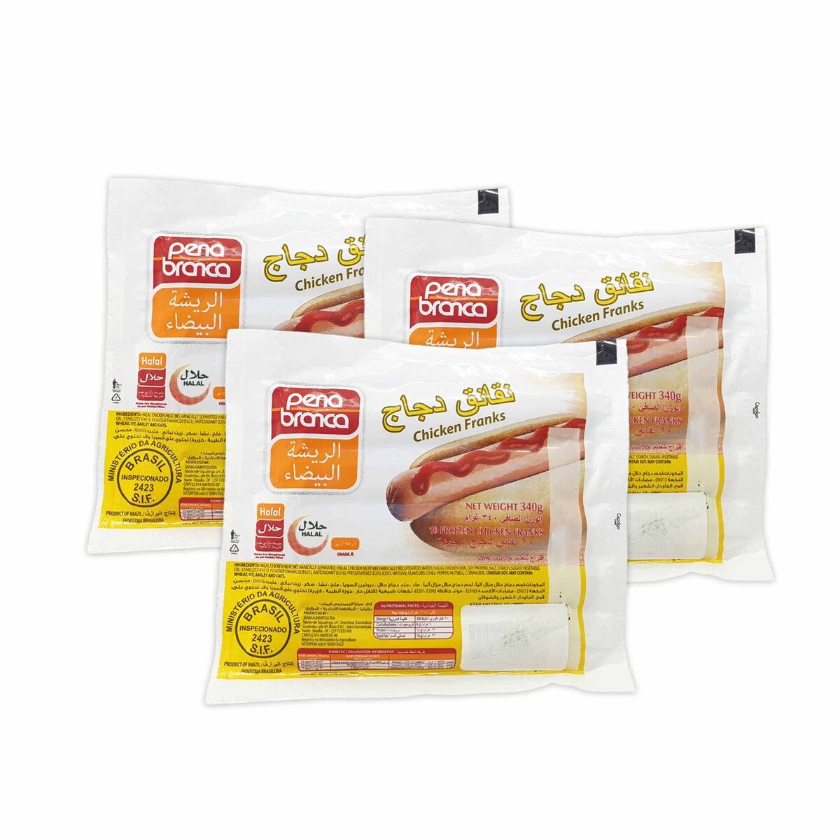 Pena Branca Chicken Franks Value Pack 3 x 340 g