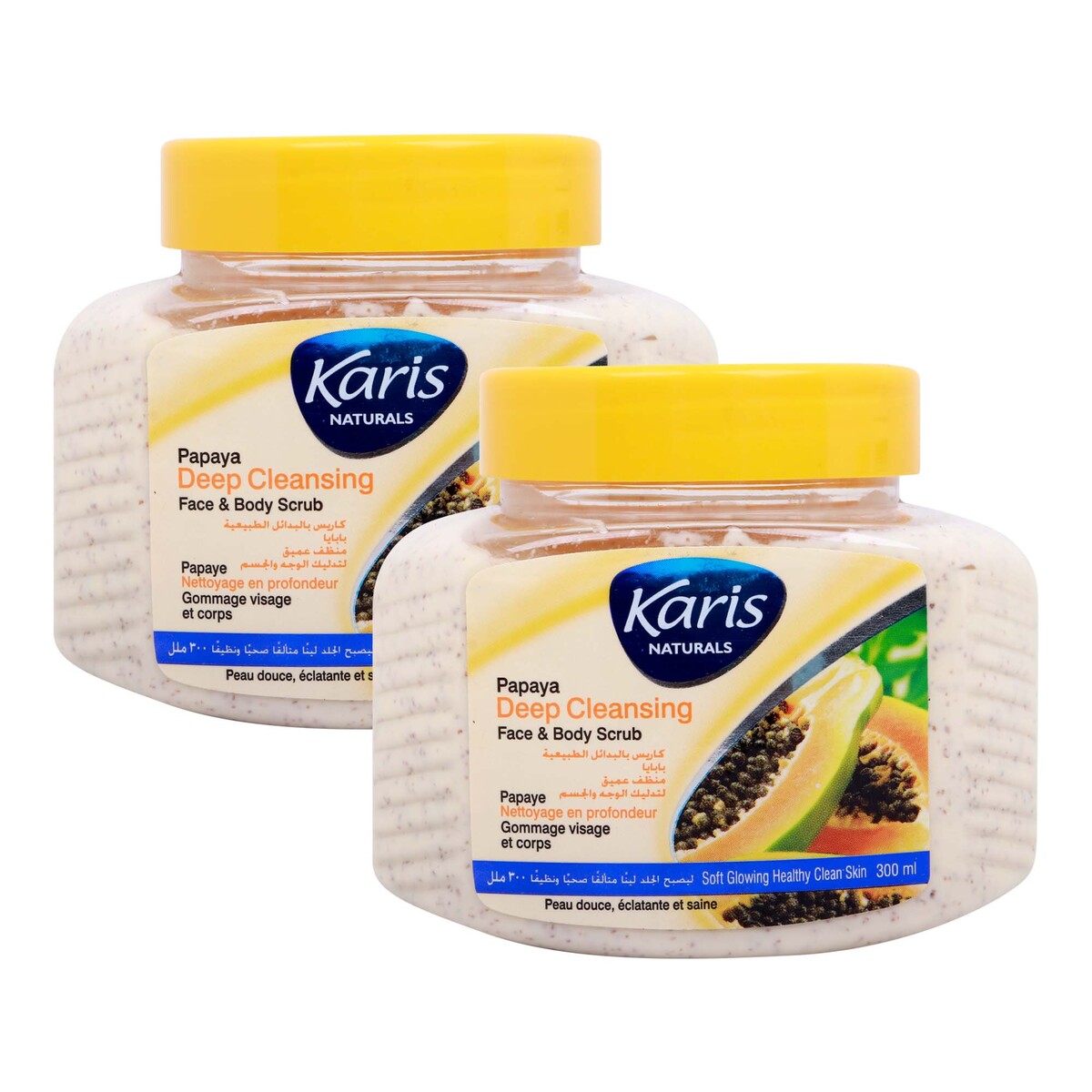 Karis Papaya Deep Cleansing Face and Body Scrub 2 x 300 ml