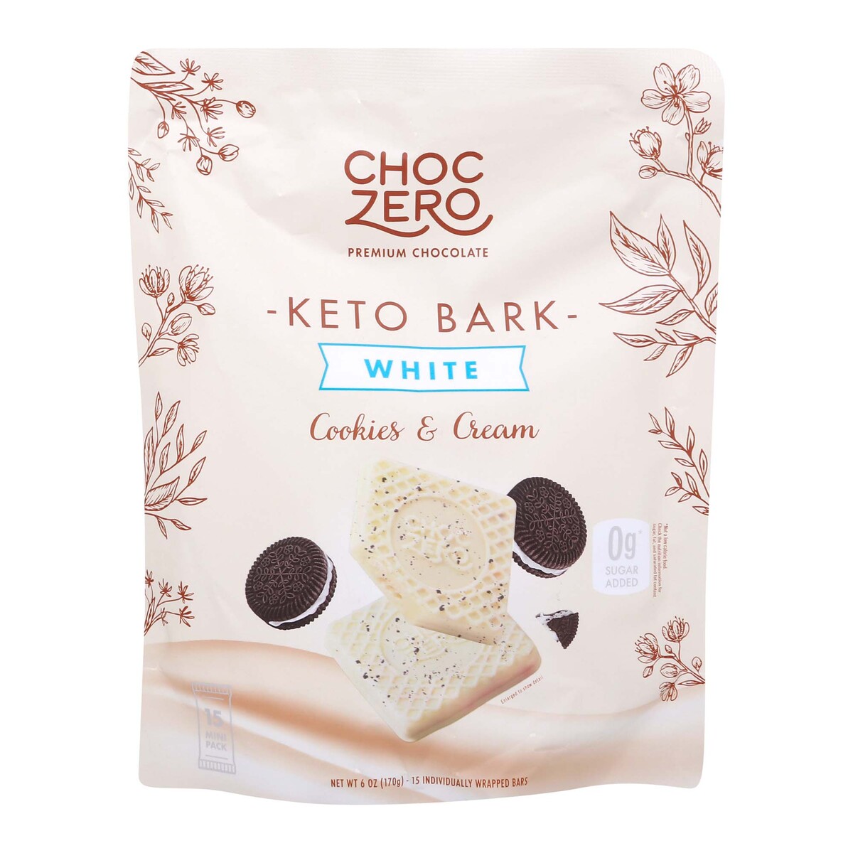 Choc Zero Keto Bark White Cookies & Cream 170 g