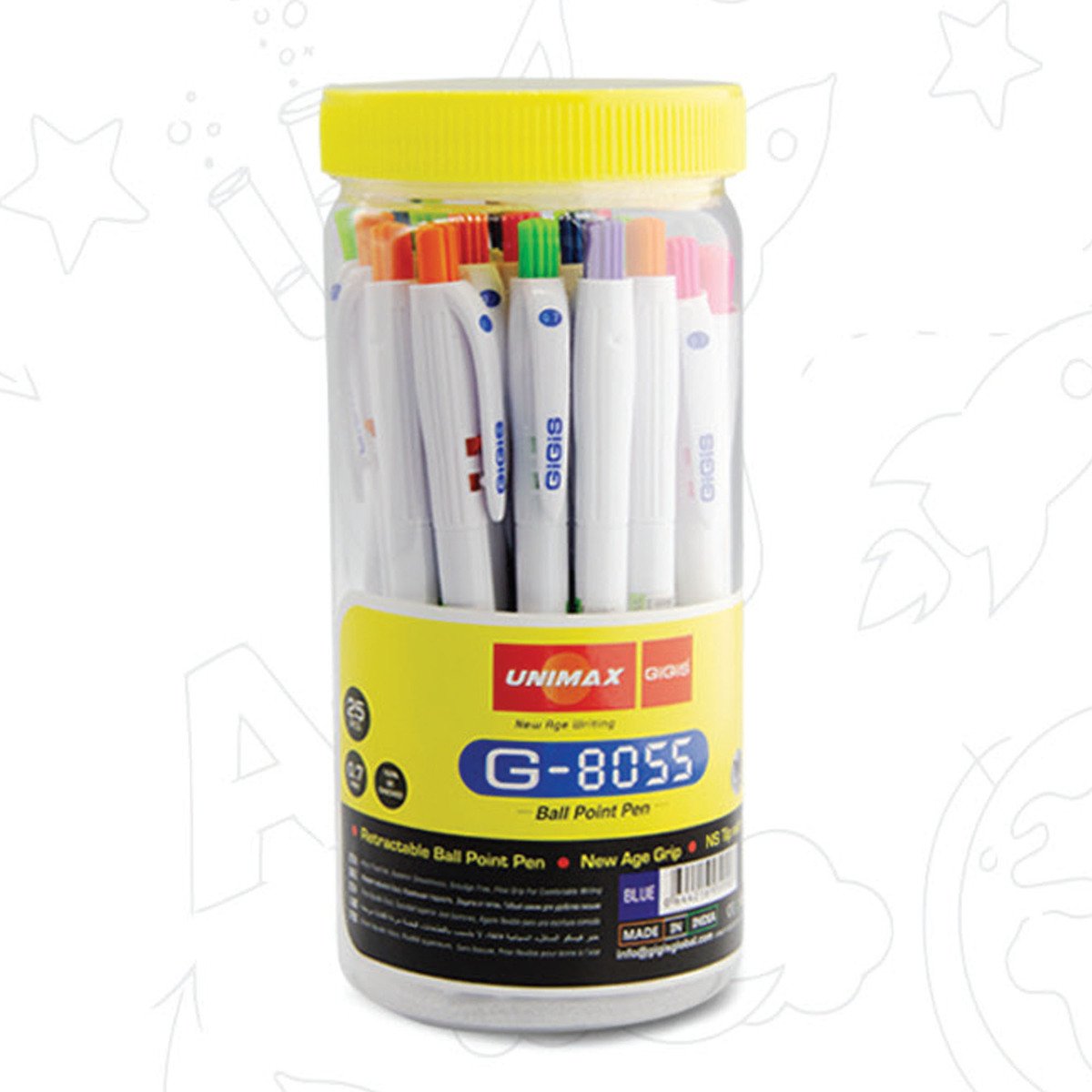 Unimax Gigis Ball Point Pen G 8055 25pcs Jar Online At Best Price Pens Lulu Uae 6711