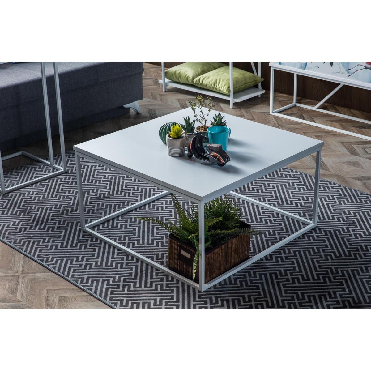 Home Canvas Zen Square Coffee table Center table for living room study room White MV00206