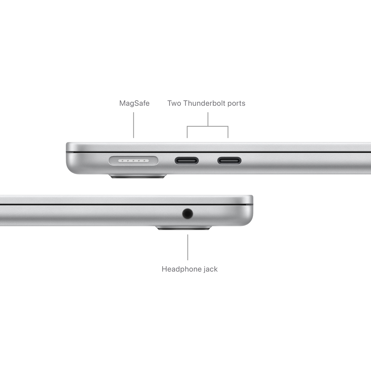 Apple MacBook Air, 13 inches, 8 GB RAM, 256 GB SSD, Apple M3 chip with 8-core CPU and 8-core GPU, macOS, English, Silver