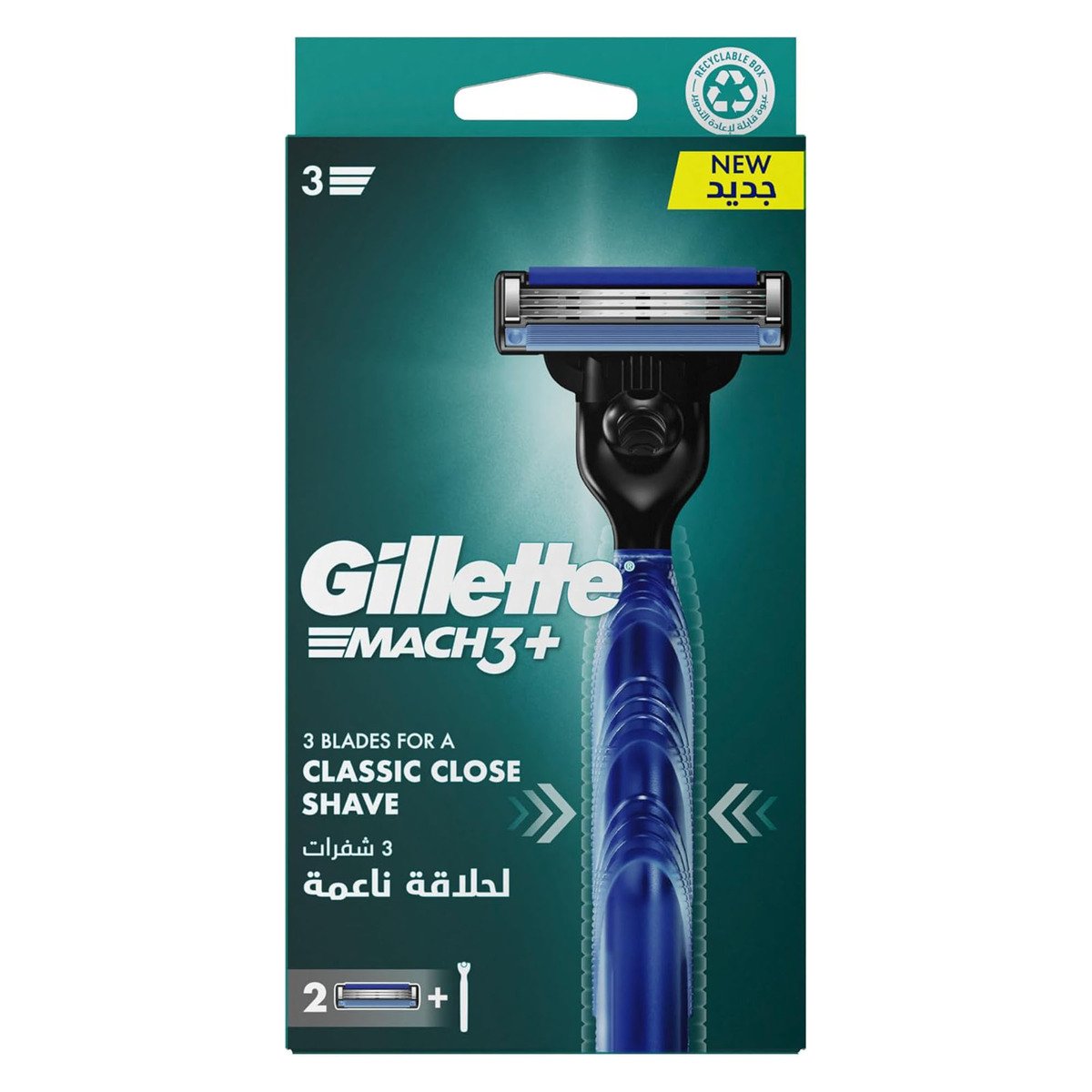 Gillette Mach3 Razor 1 Handle + 2 Blades