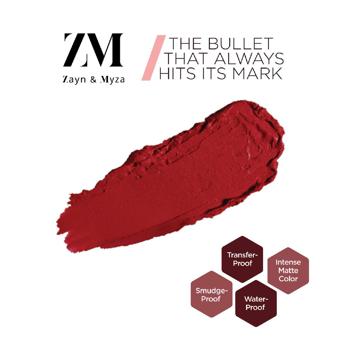 Zayn & Myza Transfer-Proof Power Intense Creamy Matte Color Bullet Lipstick, 3.2 g, Tangerine Orange