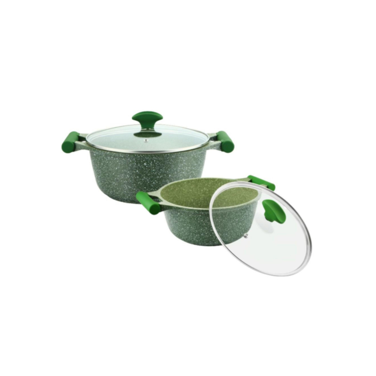 Prestige Aluminum Cookware Essentials with Granite Coating, 9 pcs, Green, 80990