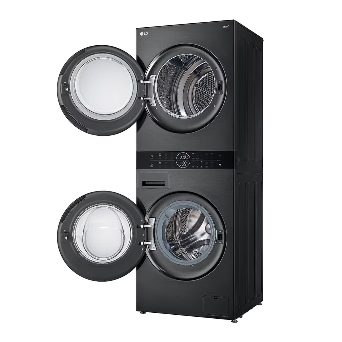 LG Wash tower washer & dryer, 12/10 kg, 1400 RPM, Black Steel, W4W8BVPKZHM