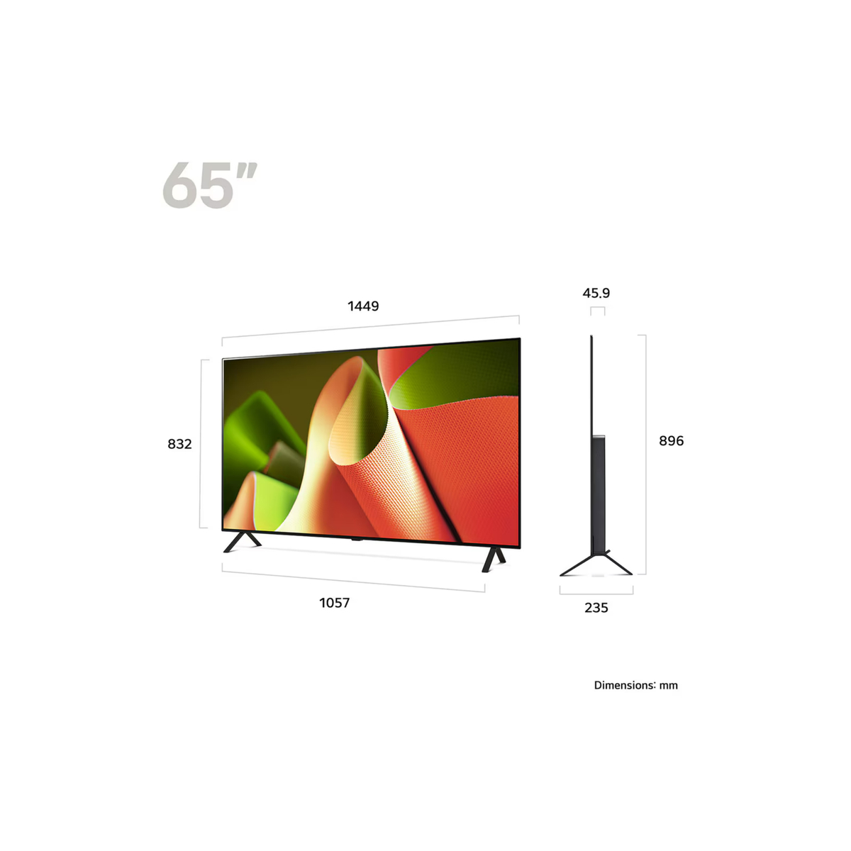 LG 65 inches 4K Smart OLED TV, OLED65B46LA
