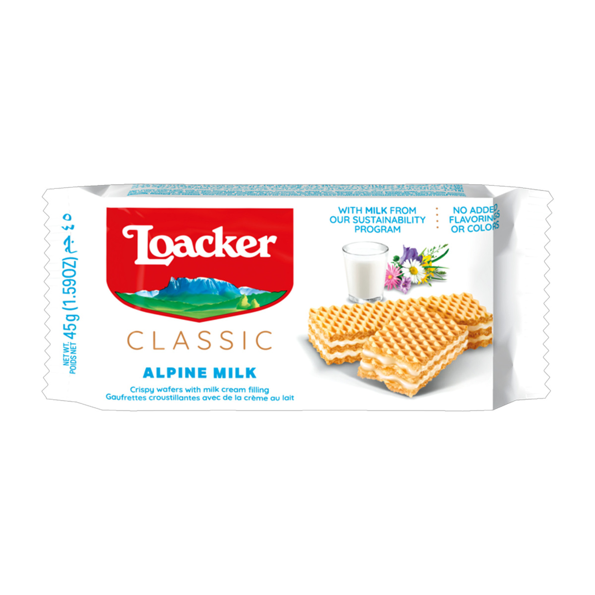 Loacker Crispy Wafers Filled with Milk Cream 45 g