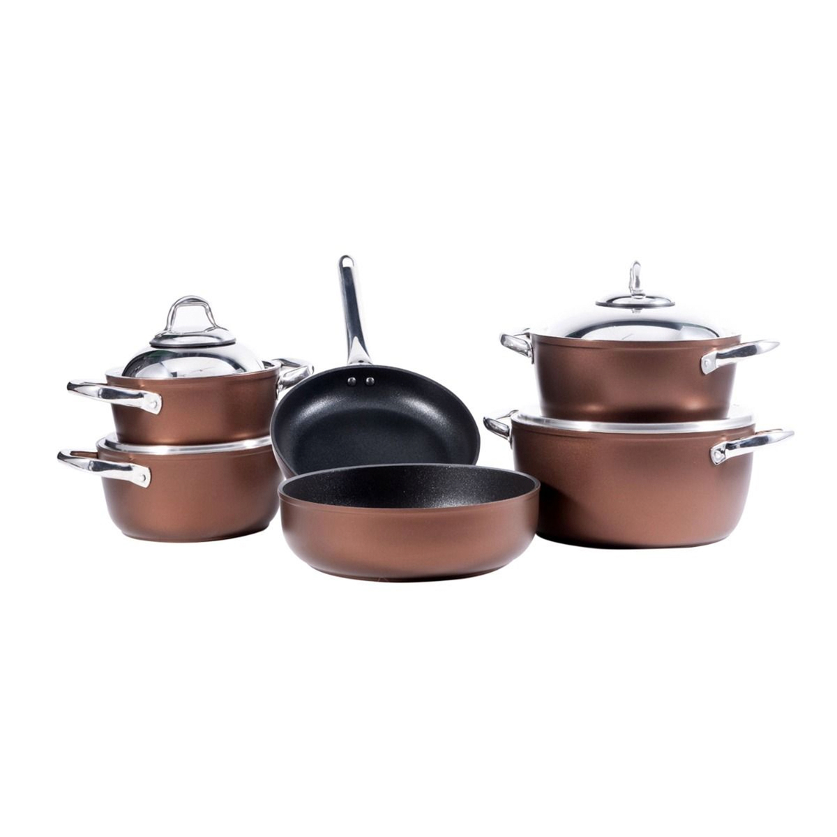 Saflon Titanium Cookware Set with Lid, 10 pcs, Assorted , GSA100-2