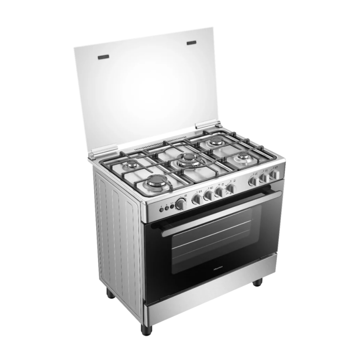 Hisense 5 Burner Free Standing Gas Cooking Range, 90x60 cm, Stainless Steel, HFG90335RX