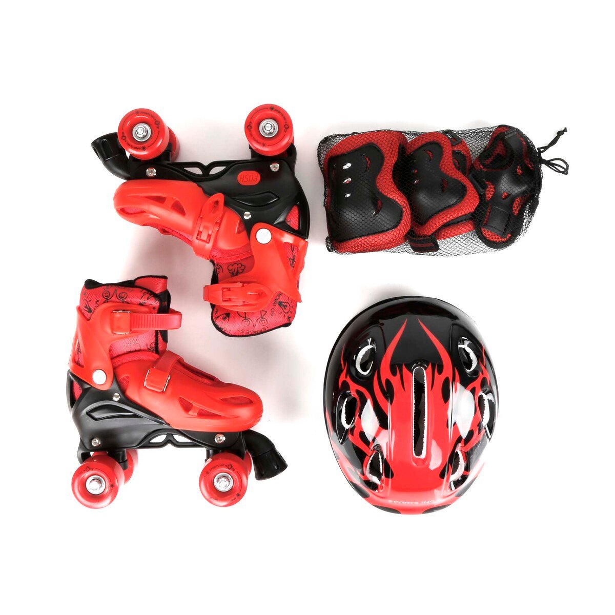 Sports Inc Skating Shoe Set, TE-725, Red, Size: Small