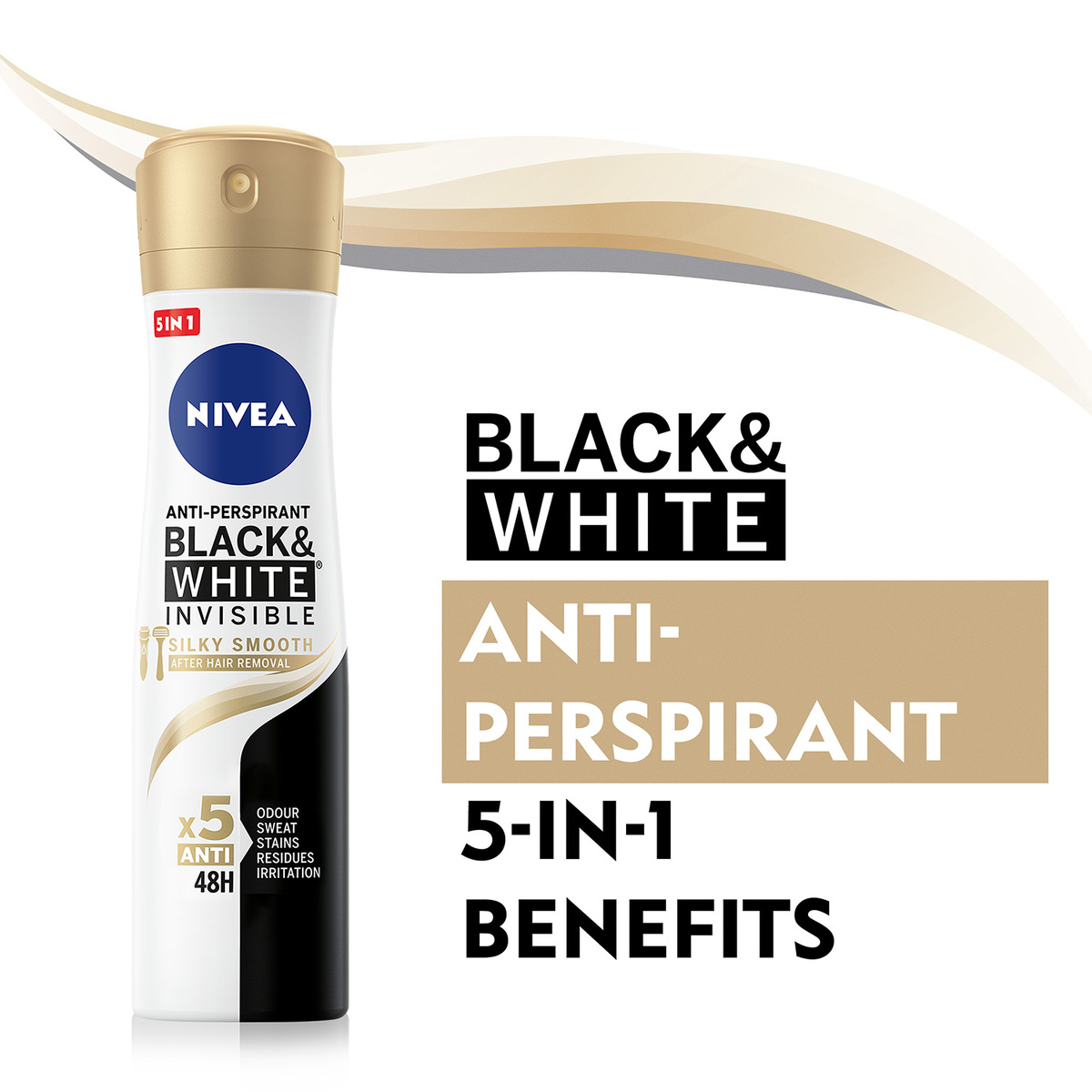 Nivea Antiperspirant Spray Black & White Silky Smooth 150 ml
