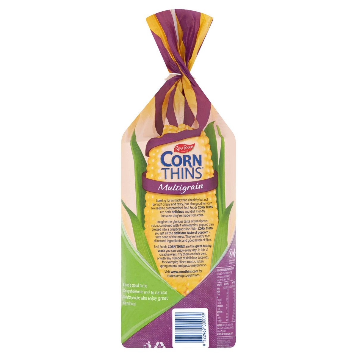 Real Foods Corn Thins Multigrain Gluten Free 150 g