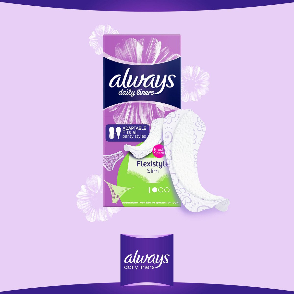 Always Daily Liners Flexistyle Slim Fresh Scent Normal, 60 pcs