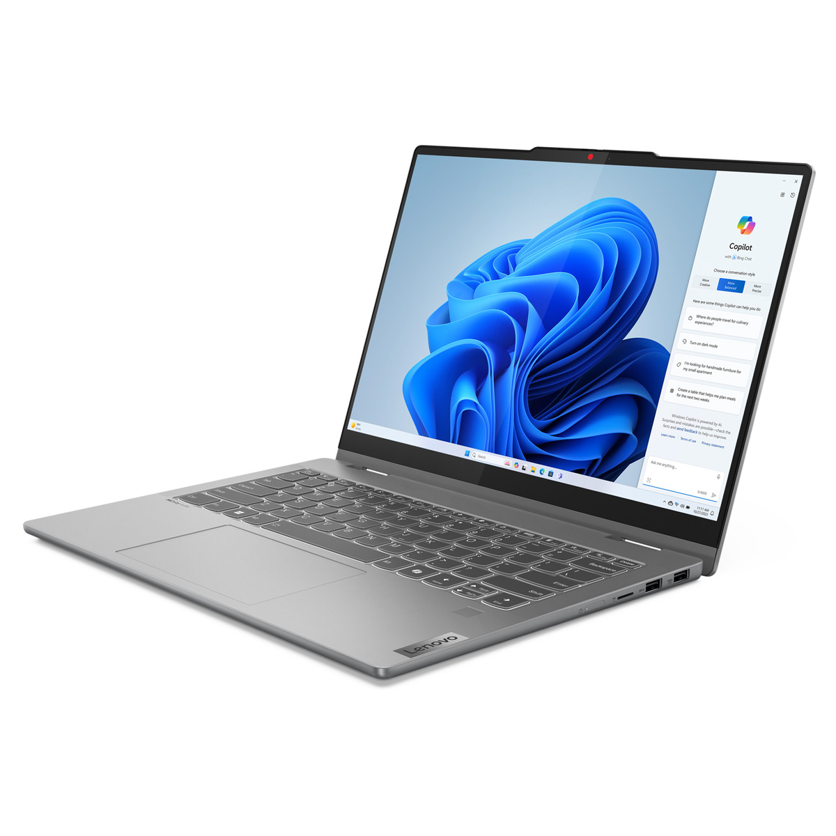 Lenovo IdeaPad 5, 2 in 1 Convertible Laptop, 14" WUXGA Touch Display, Intel Core i5-13420H Processor, 16 GB RAM, 512 GB SSD Storage, Windows 11 Home, Grey, 83KX002SAX