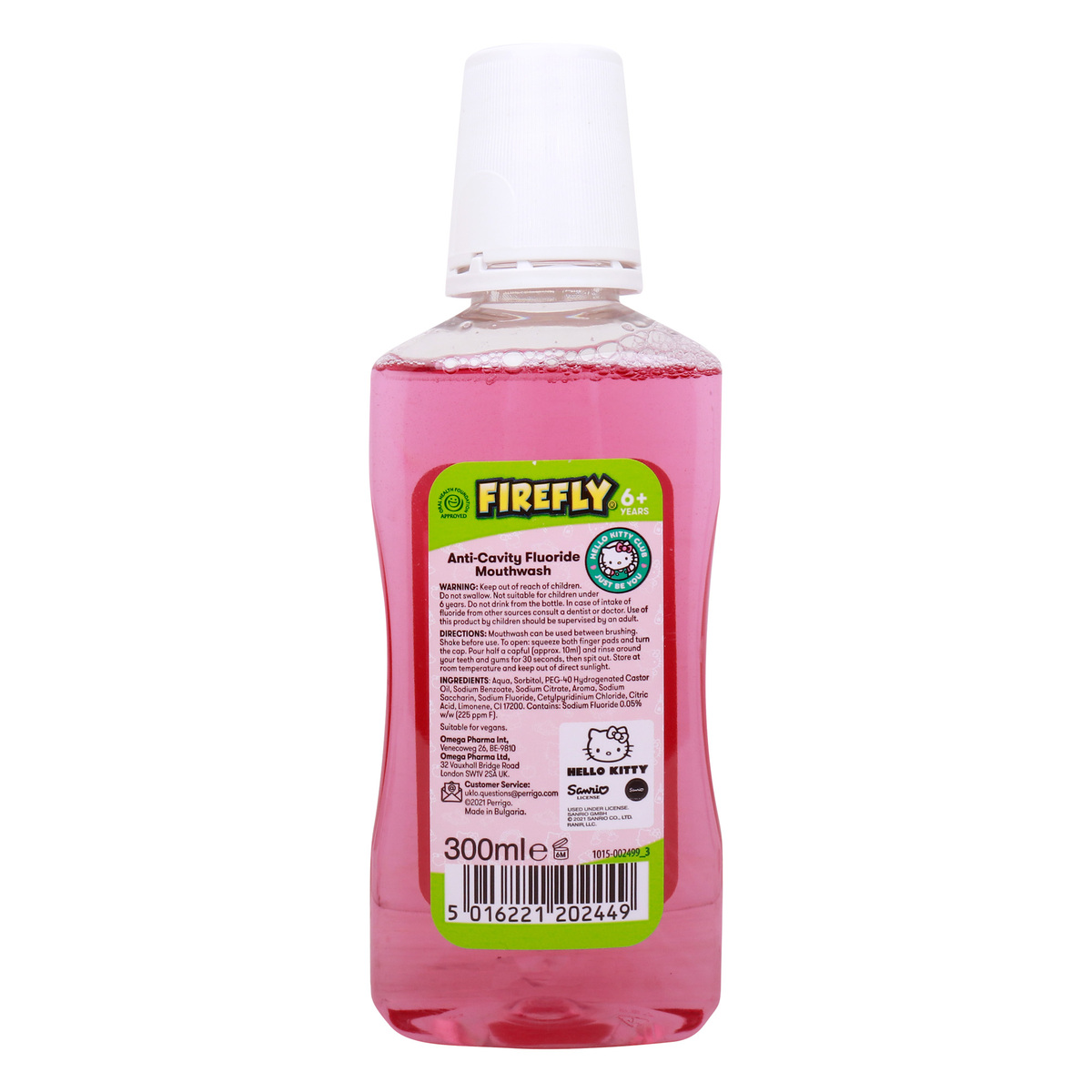 Firefly Fruity Berry Anticavity Fluoride Hello Kitty Mouthwash 300 ml 6 Years+