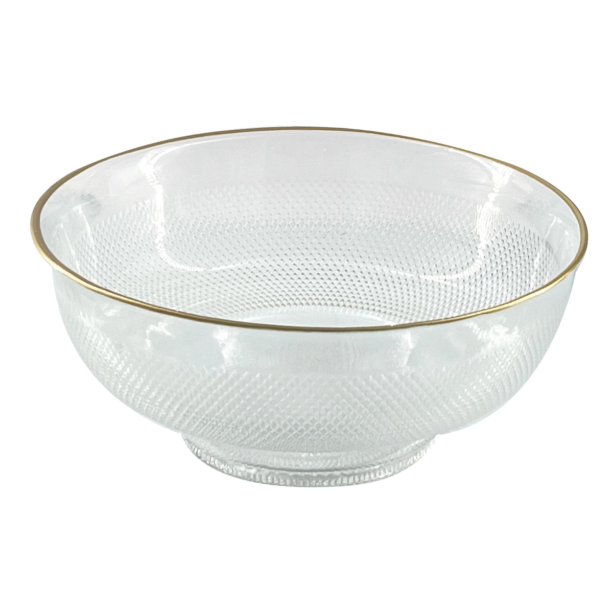 Glascom Decorative Glass Bowl, 22 cm, Clear, YY1011