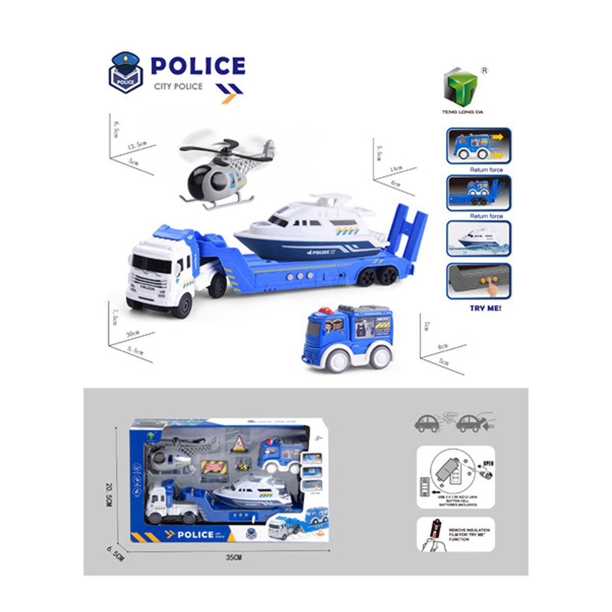 Skid Fusion Police Truck Play Set 2630-3