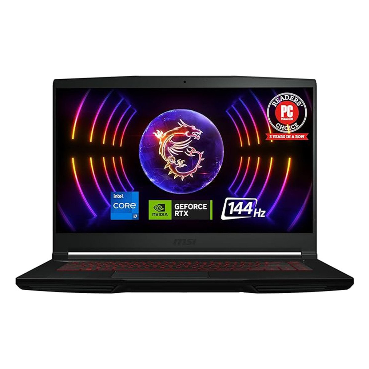 MSI Thin GF63 12UCX Gaming Laptop, 15.6" FHD Display, Intel Core i7-12650H, 16 GB RAM, 512 GB SSD, NVIDIA GeForce RTX 2050, Windows 11 Home, Black, 9S716R821699