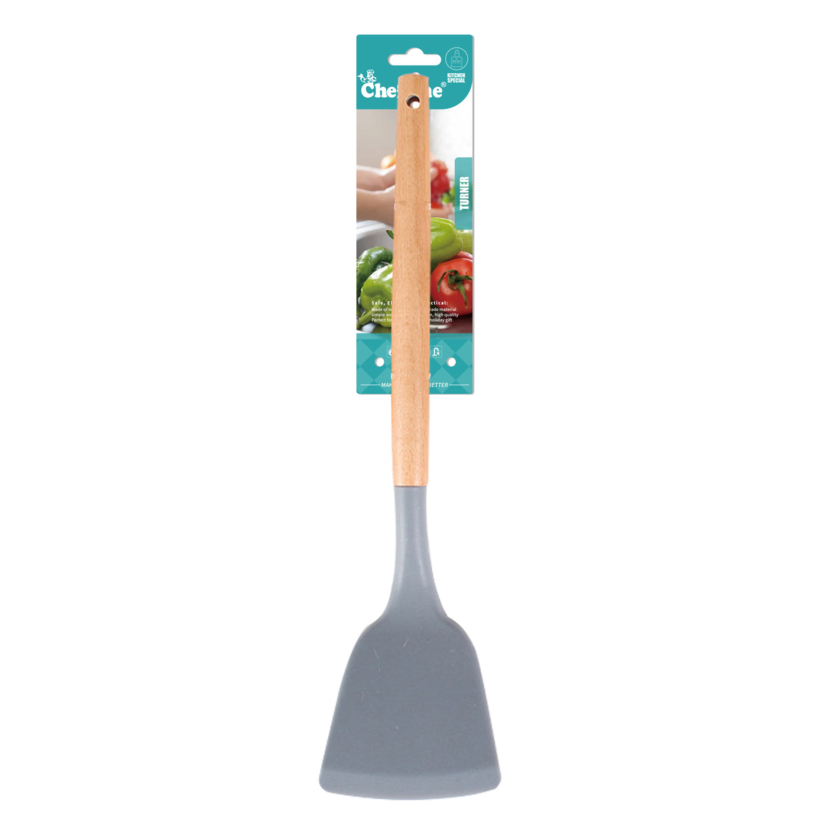 Chefline Silicone Turner with Wooden Handle, RS501