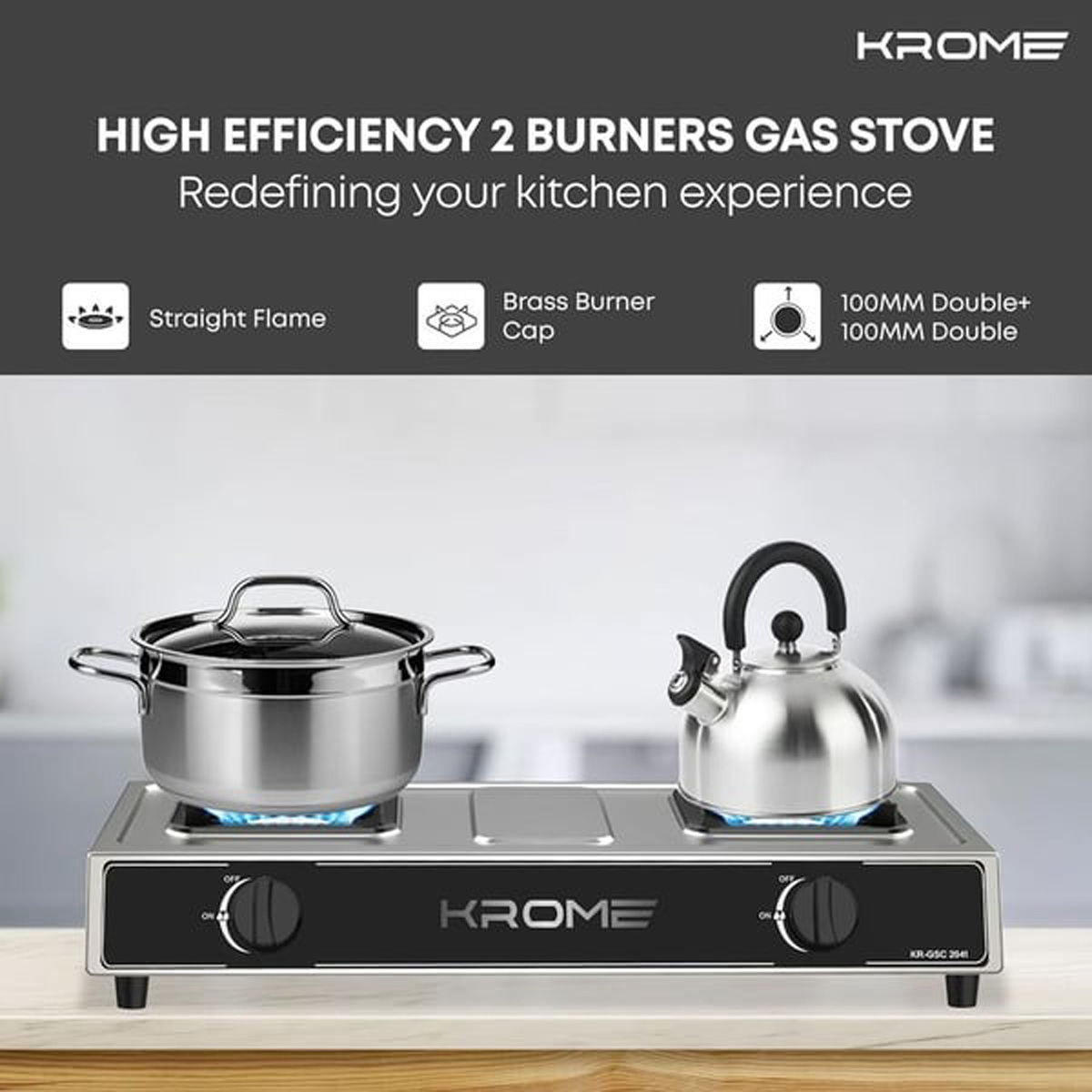 Krome Gas Table KR-GSC2041 2 Burner