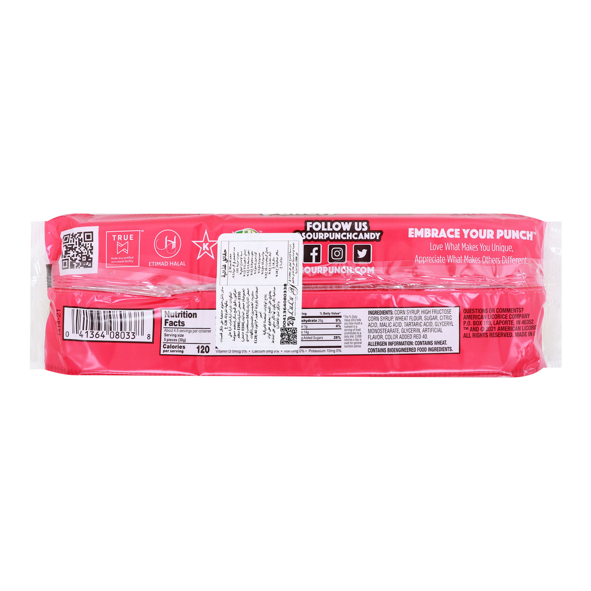 Sour Punch Strawberry Straws 128 g