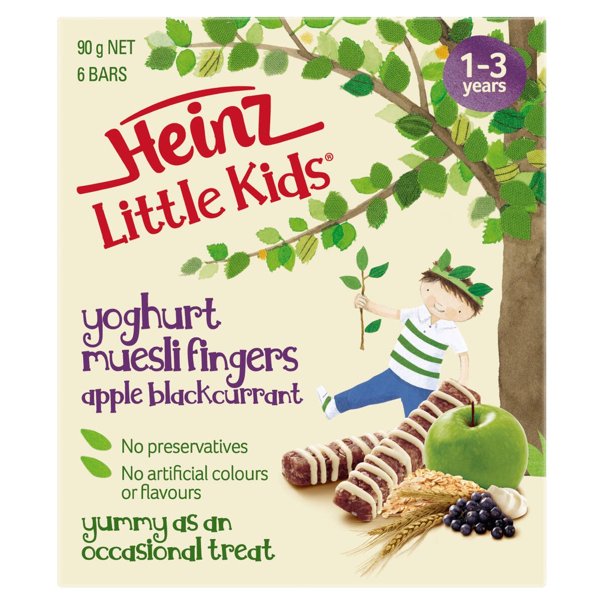 Heinz Little Kids Yoghurt Muesli Fingers Apple Blackcurrant 90 g