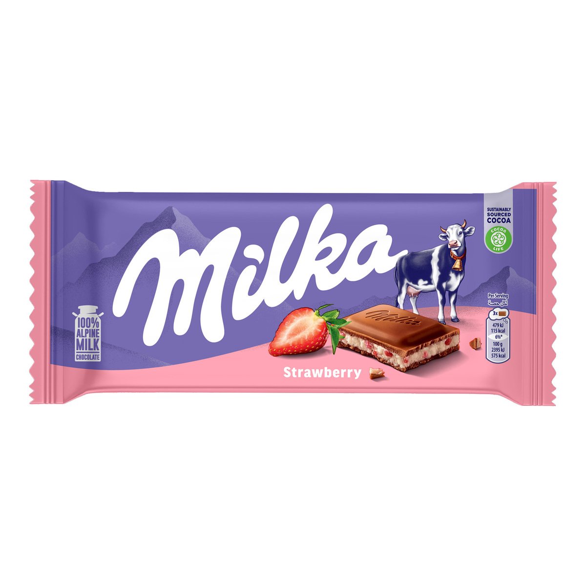 Milka Chocolate Filled with Strawberry Yoghurt 100 g