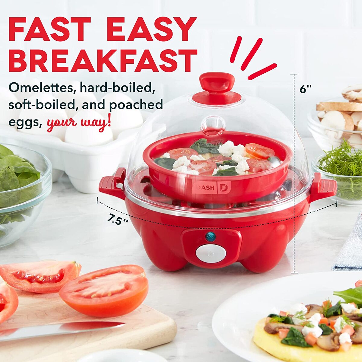 Dash Rapid 6 Egg Cooker - Aqua