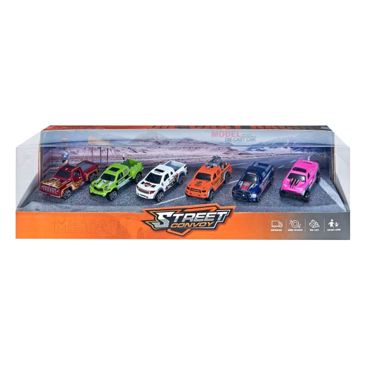 Skid Fusion Die Cast Car 1:64 6pcs Assorted