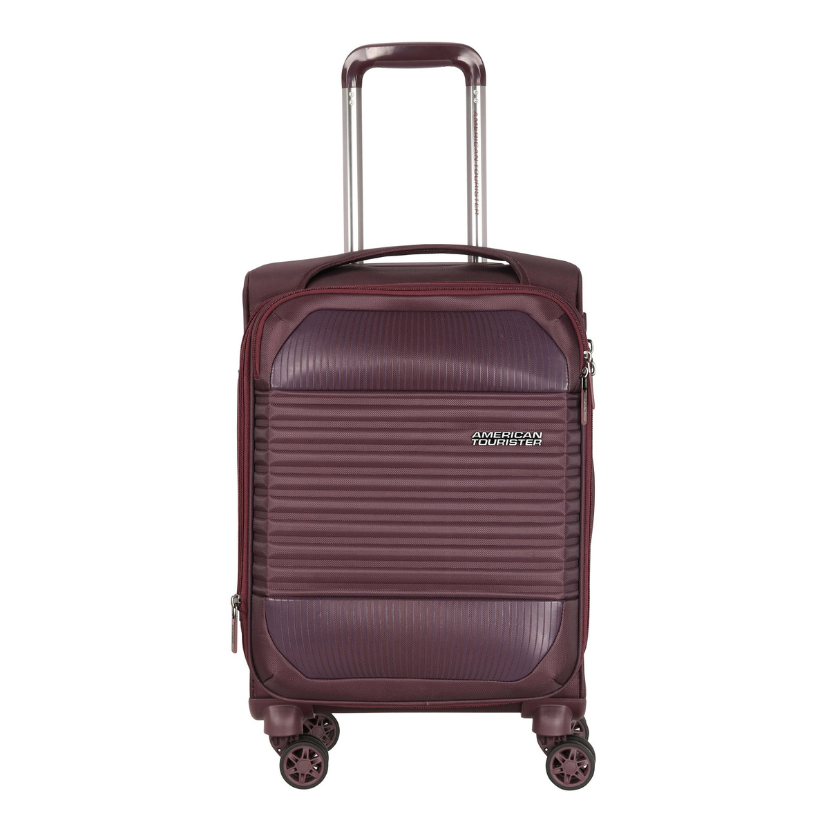 American Tourister Fornax Spinner Soft Trolley  with TSA Combination Lock, 55  cm, Raisin Red