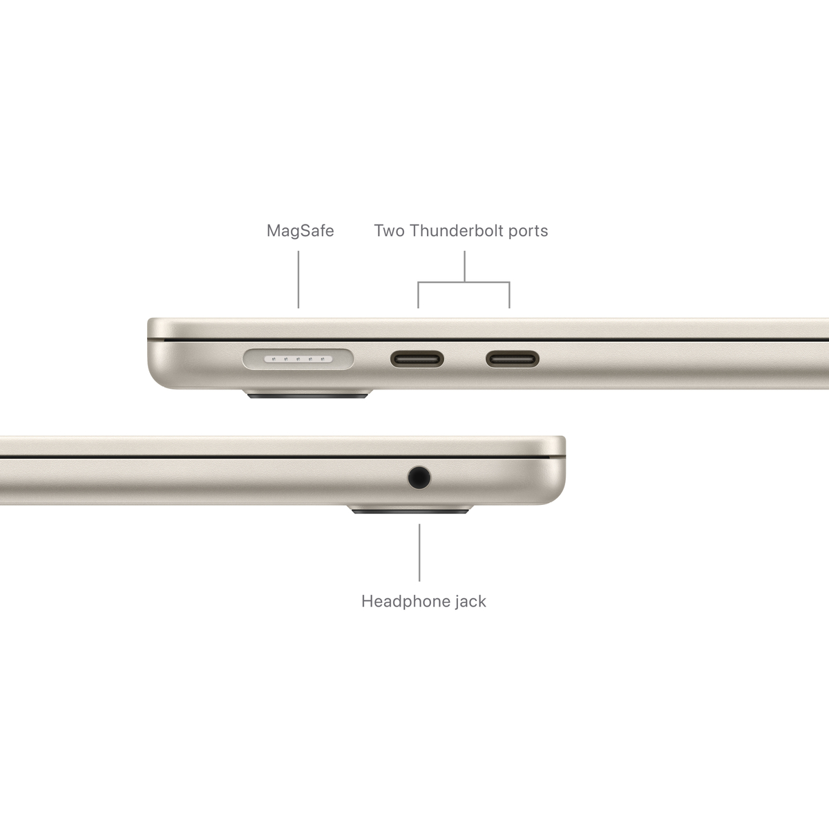 Apple 13 inches MacBook Air, M3 chip with 8-core CPU and 10-core GPU, 24 GB RAM, 512 GB SSD, macOS Sequoia, Starlight