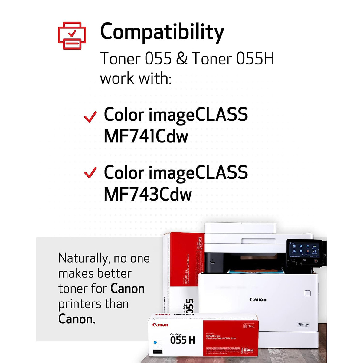 Canon Toner Cartridge, Cyan, 055