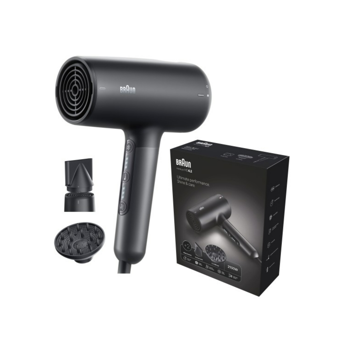 Braun Hair Dryer, 2100W, Electro Black, HD425SDE