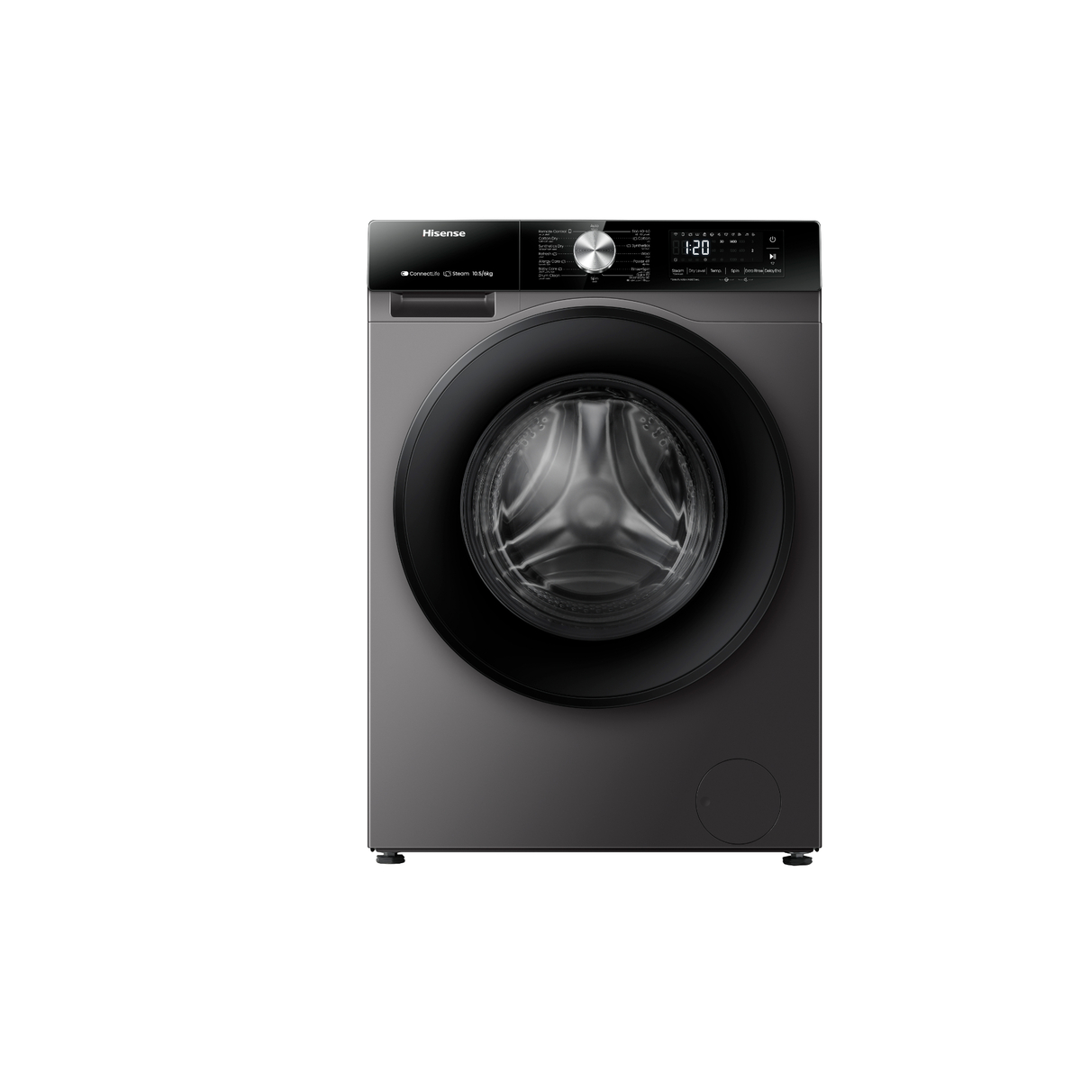 Hisense Front Load Washer & Dryer, 10/6 kg, 1400 RPM, Titanium Grey, WD3S1043BT