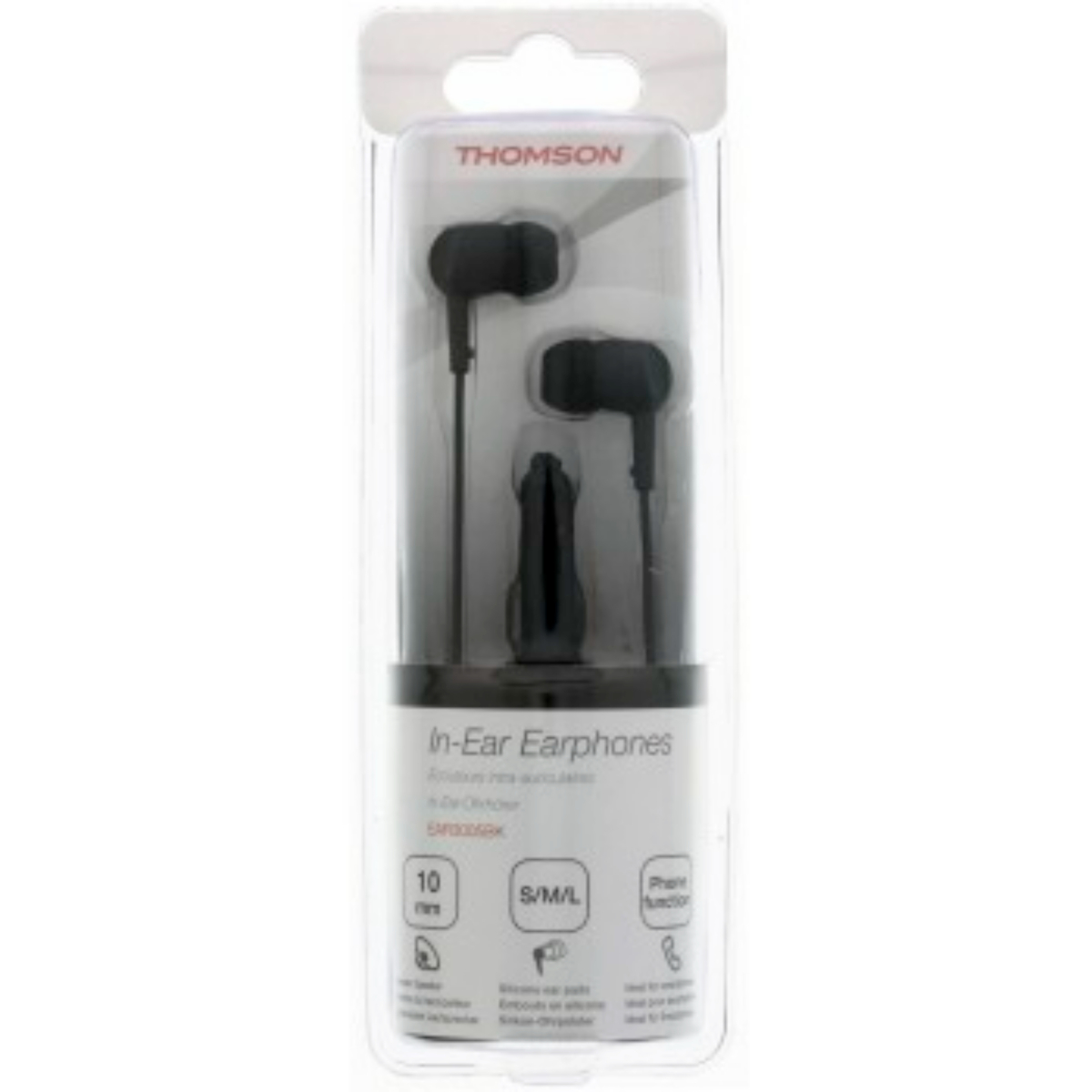 Hama Thomson EAR3005W In-Ear Headphones with Microphone, Black, 132480