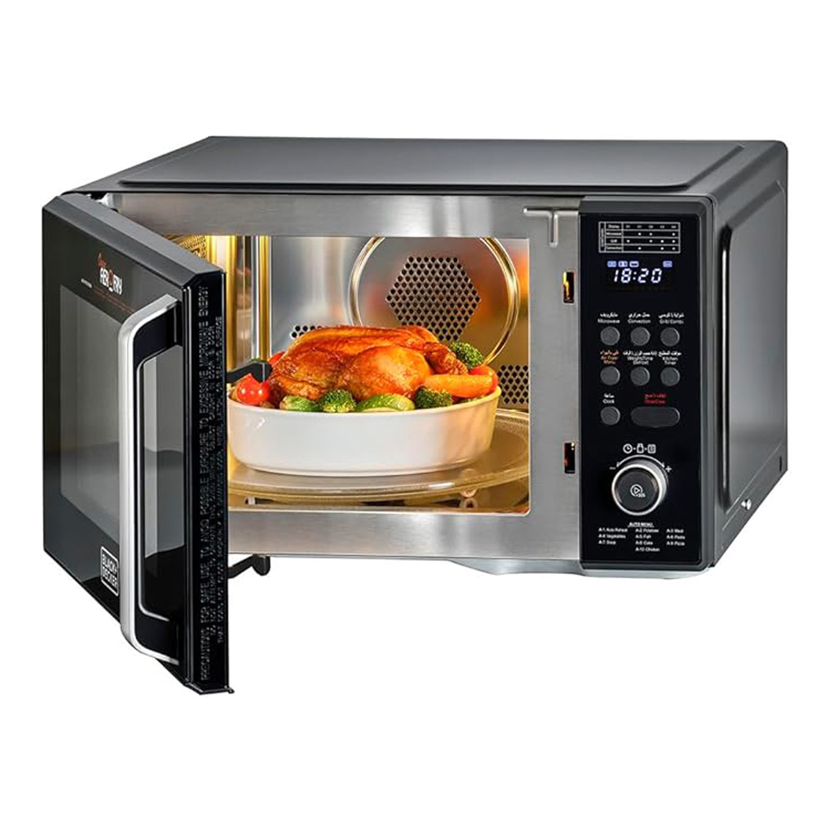 BLACK+DECKER 4-in-1 Digital Microwave Oven with Air Fryer, Grill ...