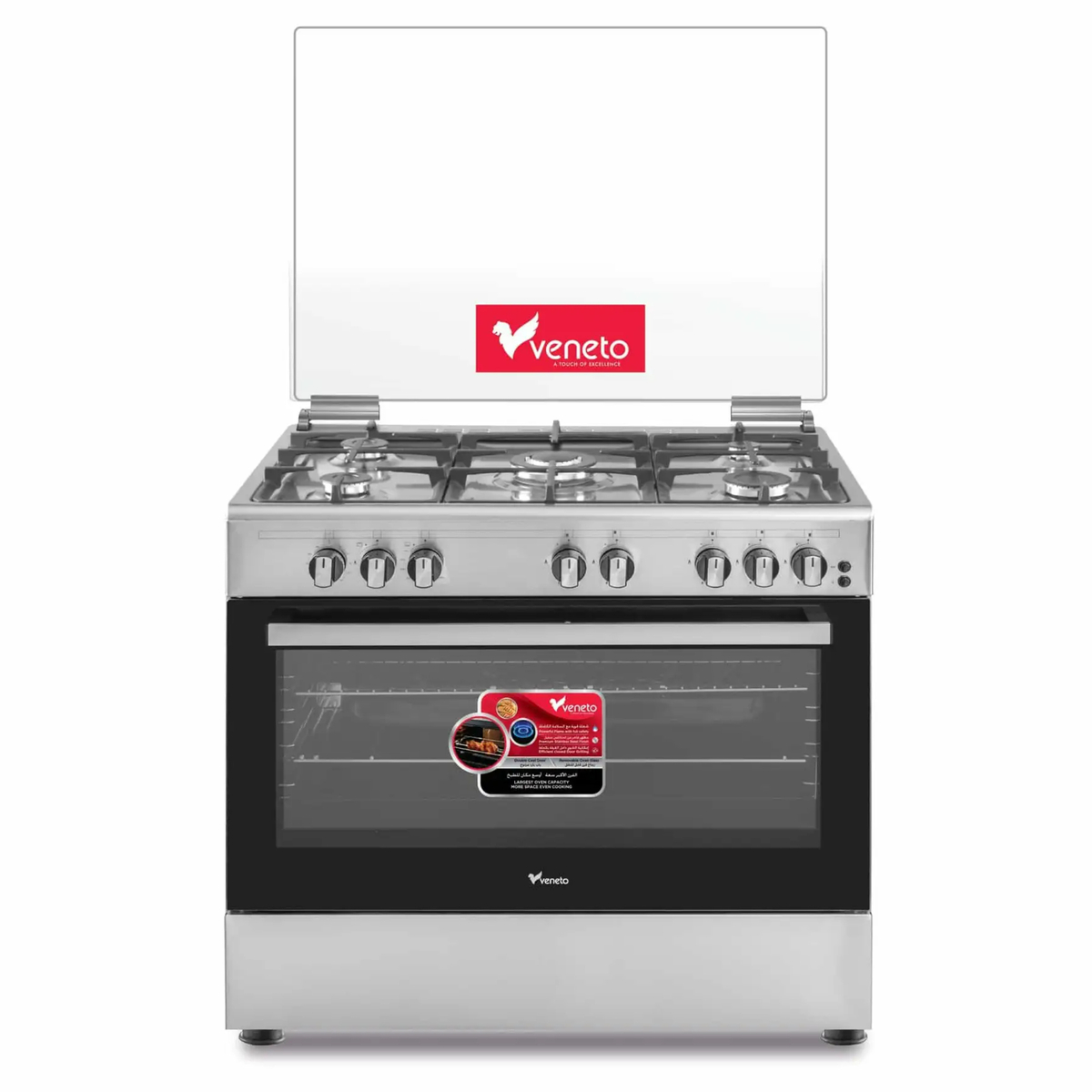 Veneto 4 Burner Gas Cooking Range, 90 x 60 cm, VG96C