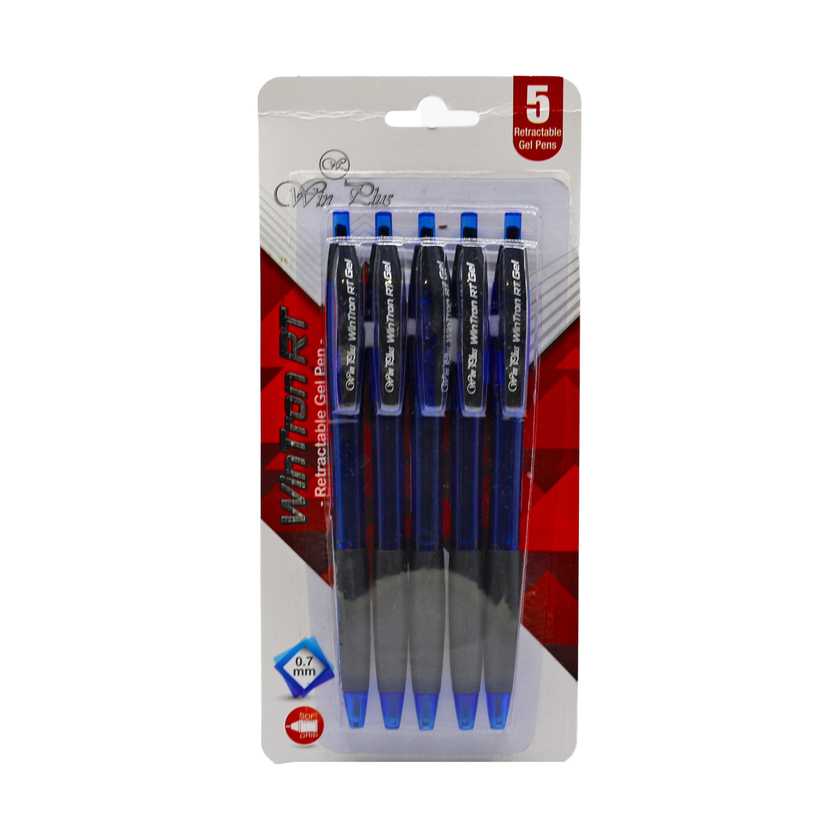 Win Plus Pen Wintron Gel RT 0.7mm Blue 5pcs