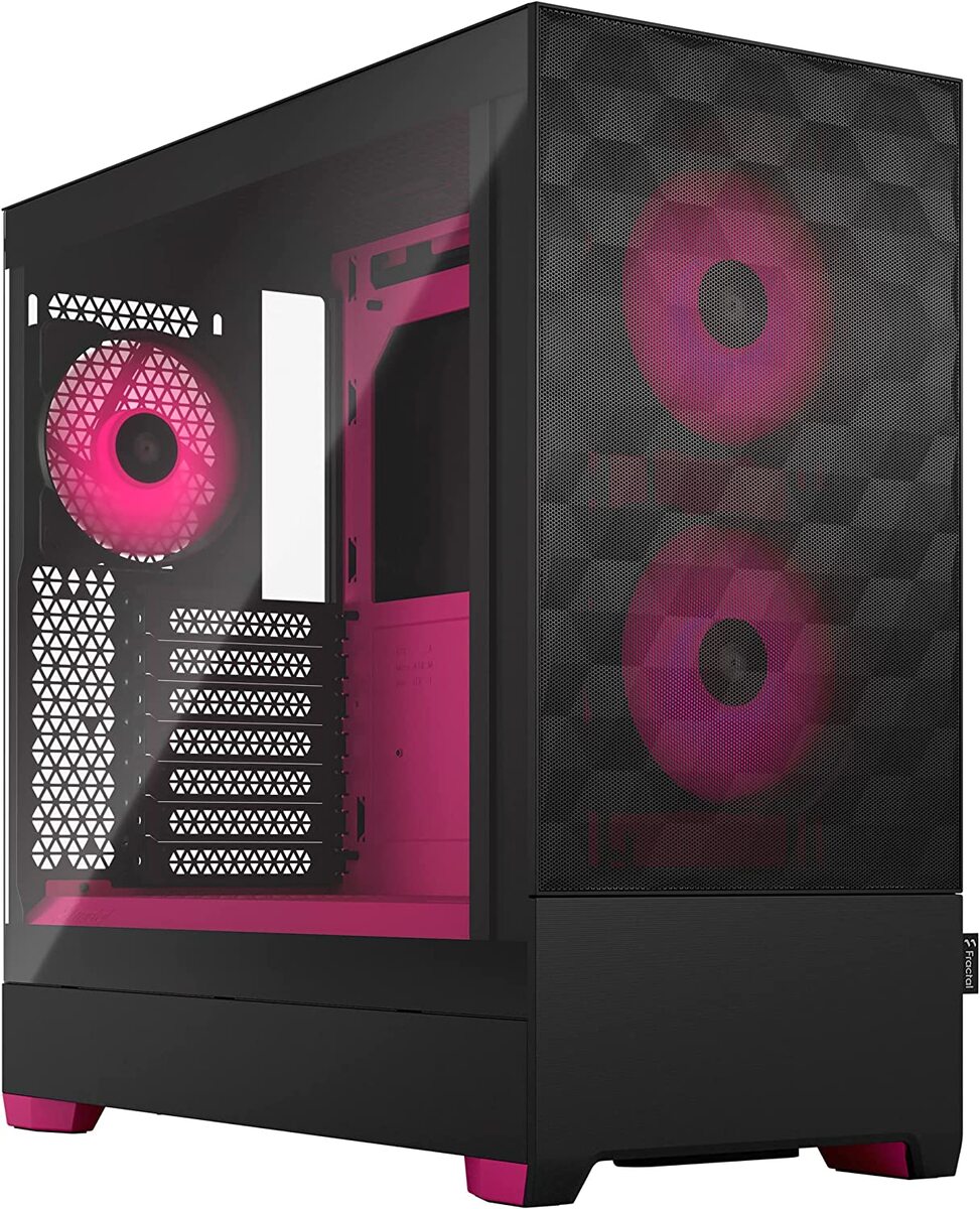 Fractal Design Pop Air Rgb Black Magenta Core Computer Case Tg Clear Tint Tempered Glass