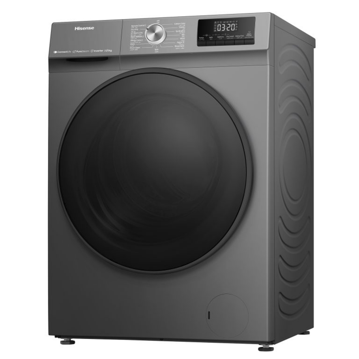 Hisense Front Load Washer and Dryer, 10/6 kg, 1400 RPM, Titanium Silver, WDQA1014VJMWT