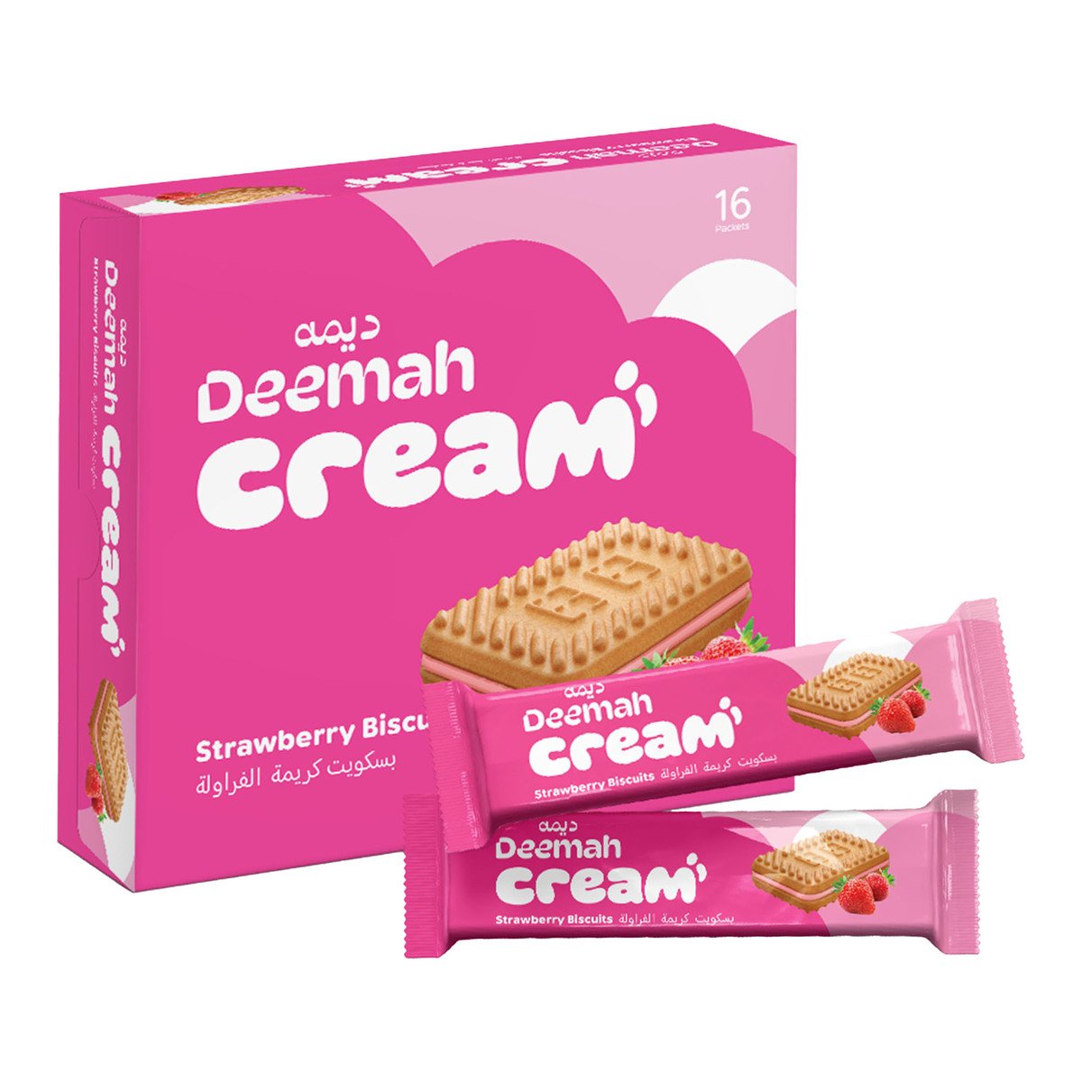 Deemah Strawberry Cream Biscuits 16 x 27 g