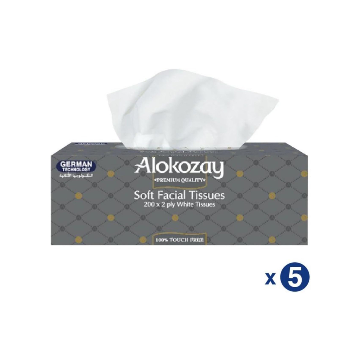 Alokozay Soft Facial Tissues 2ply 5 x 200 Sheets