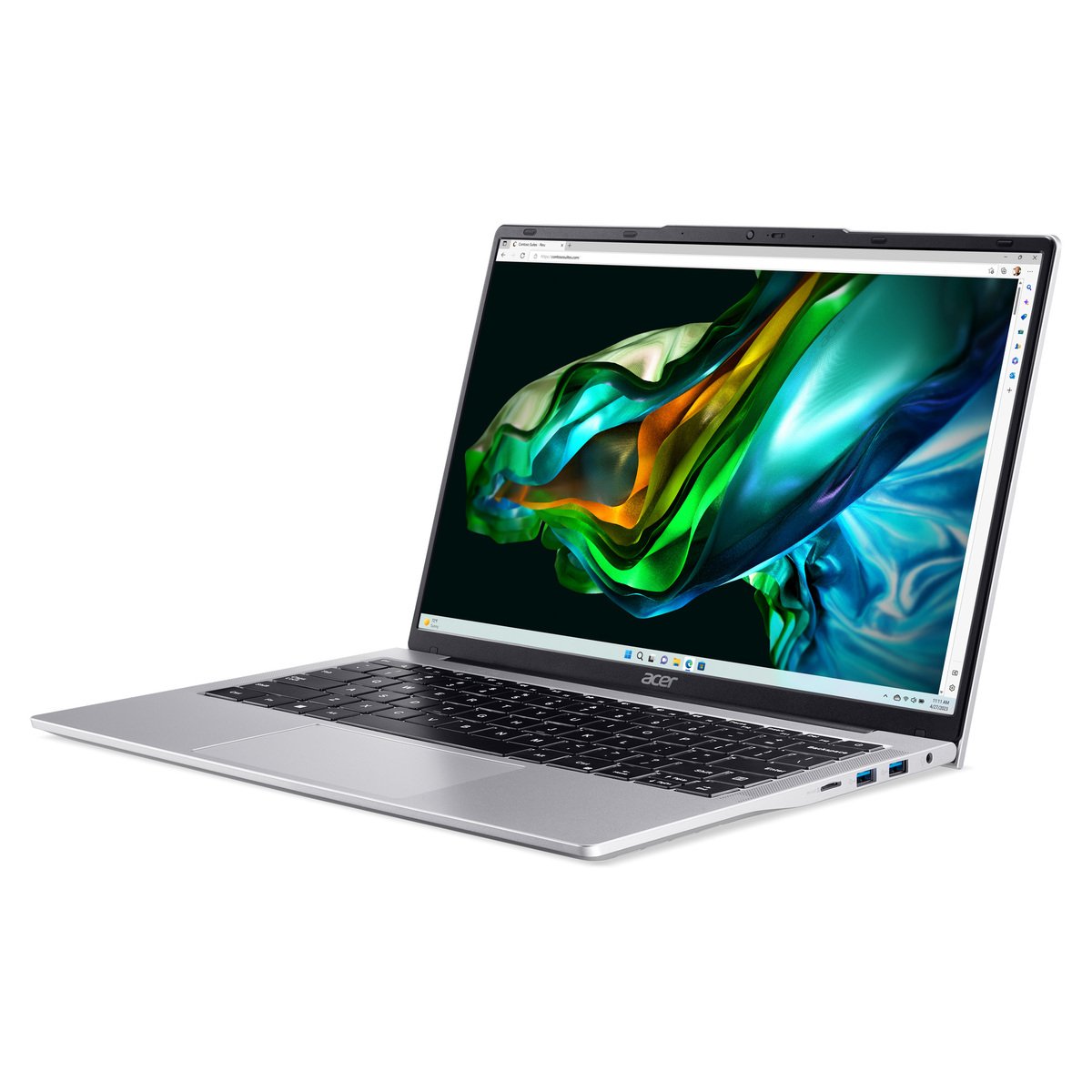 Acer Aspire Lite Notebook, 14" WUXGA IPS Display, Intel Core i3-N300 Processor, 8 GB RAM, 512 GB SSD, Windows 11, Silver, NXKS9EM006