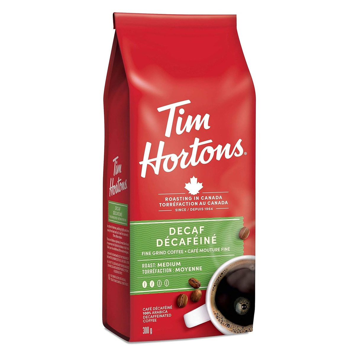 Tim Hortons Medium Roast Fine Ground Coffee Decaf 300 g