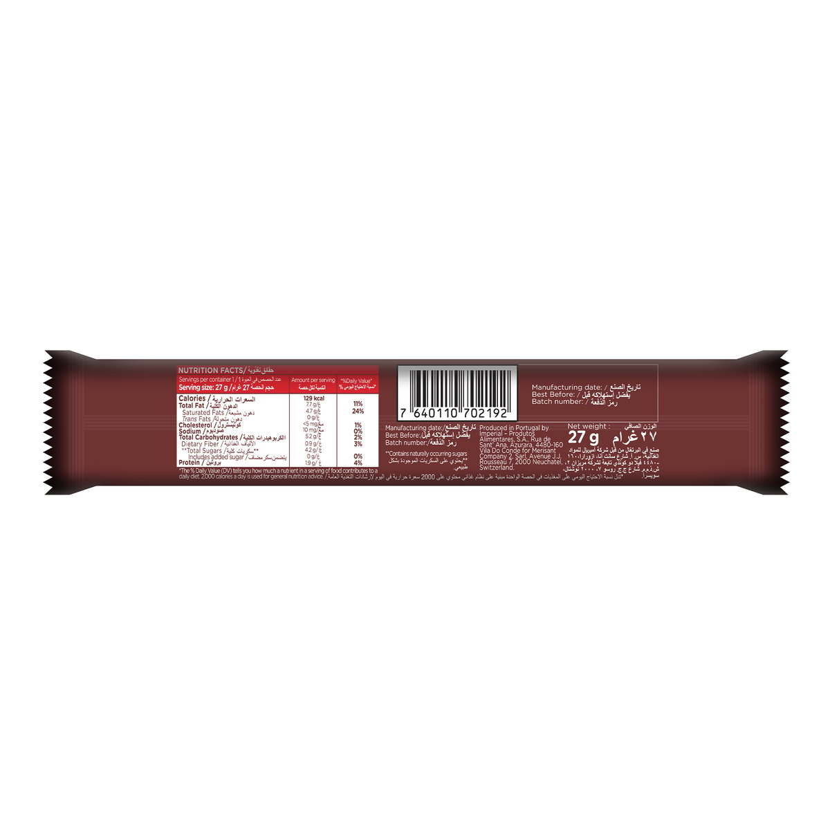 Canderel Milk Chocolate With Raisins And Almonds 27 g